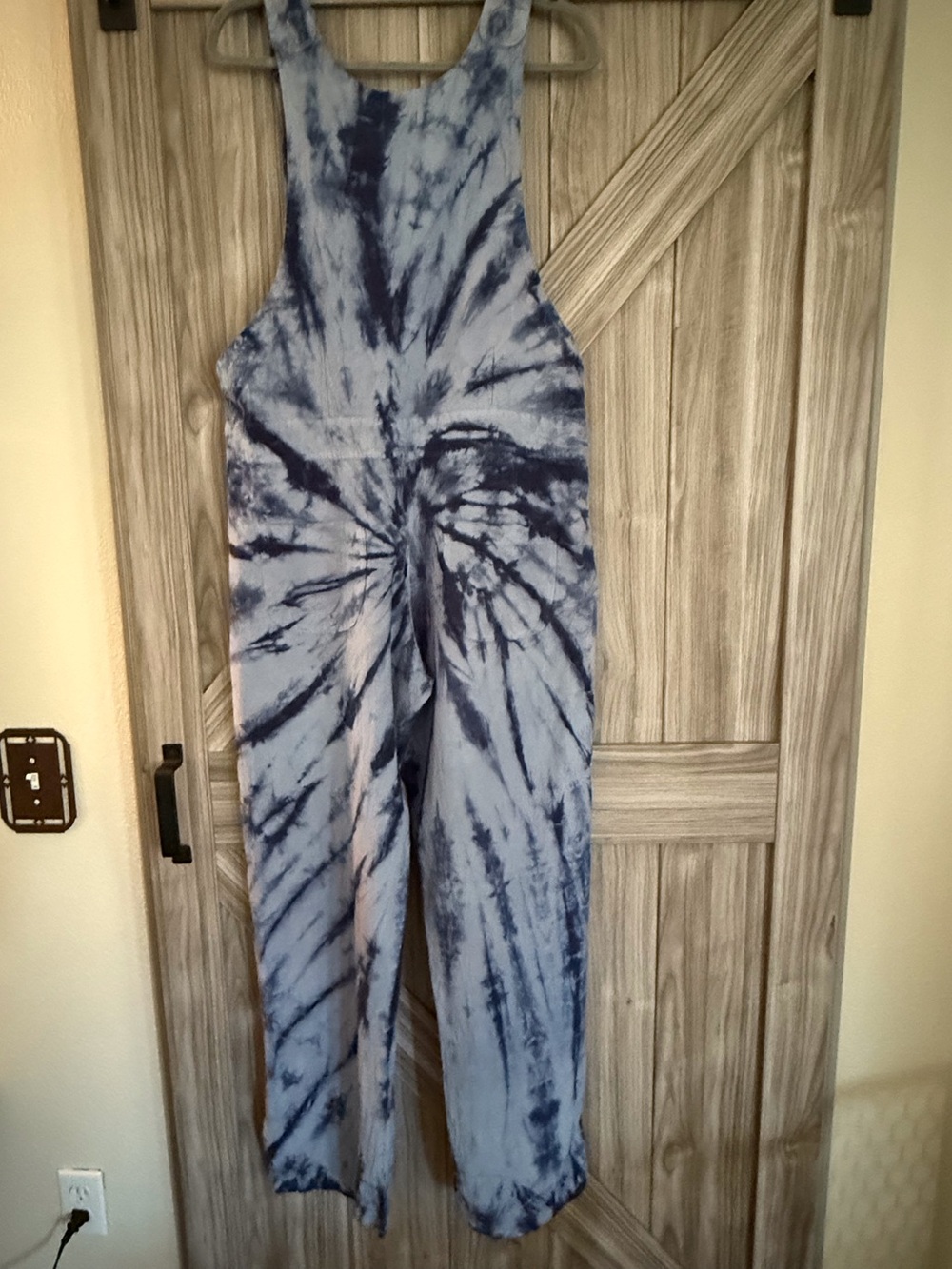 EARTHBOUND Blue Tie-Dye Linen Jumpsuit Romper - Picture 4 of 4